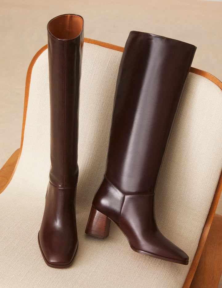 Bottes Cuir Marron Chocolat - Numéro 109 - Rivecour