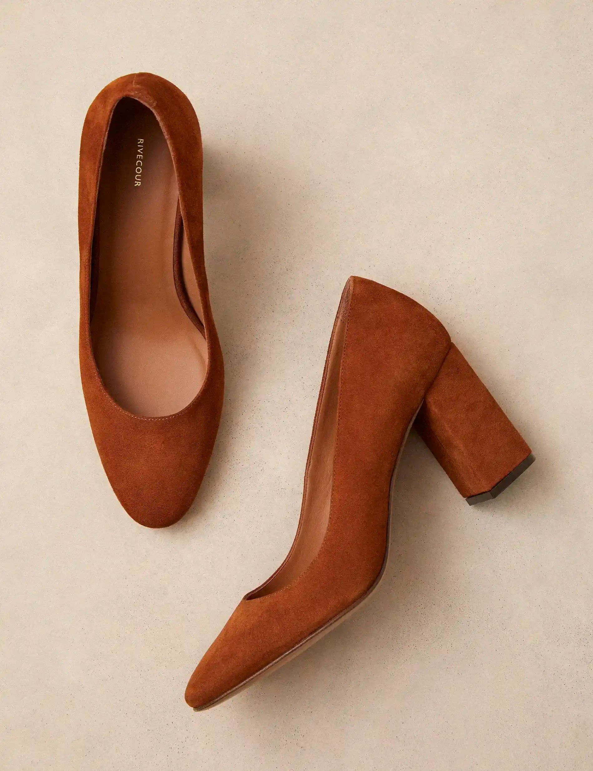 Pumps Suede Cognac - Numéro 121 - Rivecour
