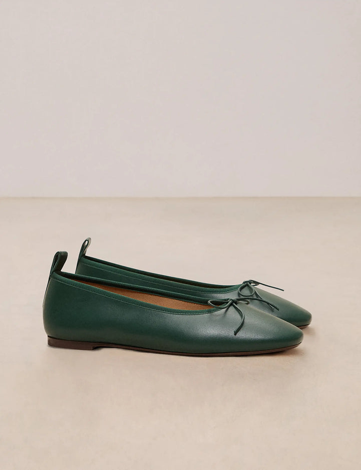 Ballerines Cuir Nappa Vert - Numéro 124 - Rivecour