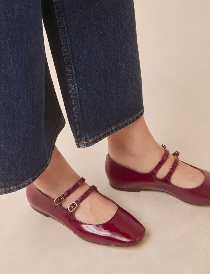 Babies Cuir Vernis Bordeaux - Numéro 128 - Rivecour