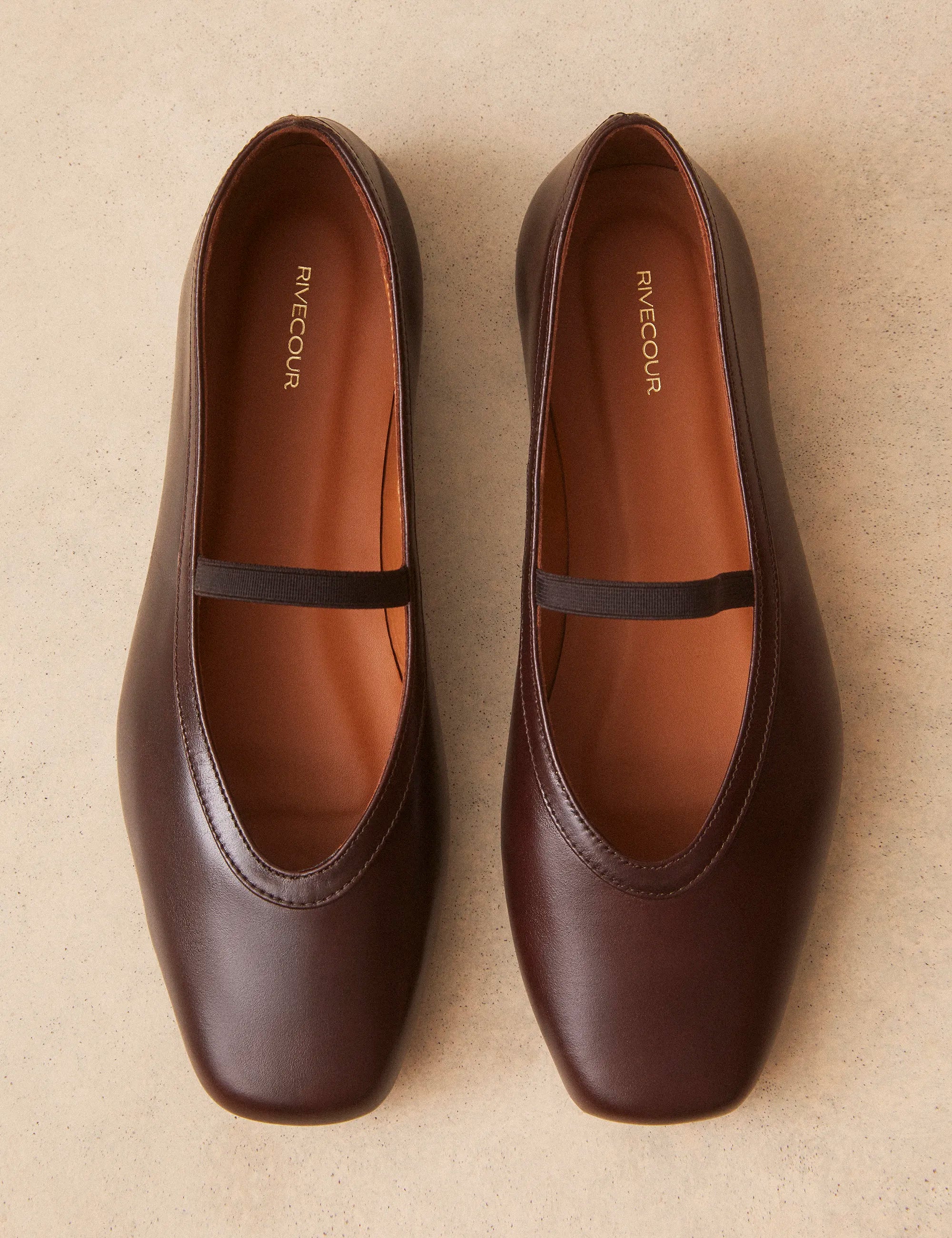 Ballerines Cuir Marron Chocolat - Numéro 136 - Rivecour