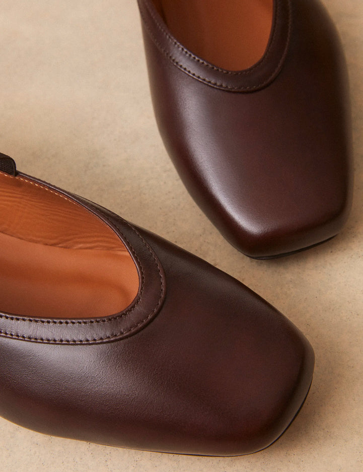 Ballerines Cuir Marron Chocolat - Numéro 136 - Rivecour