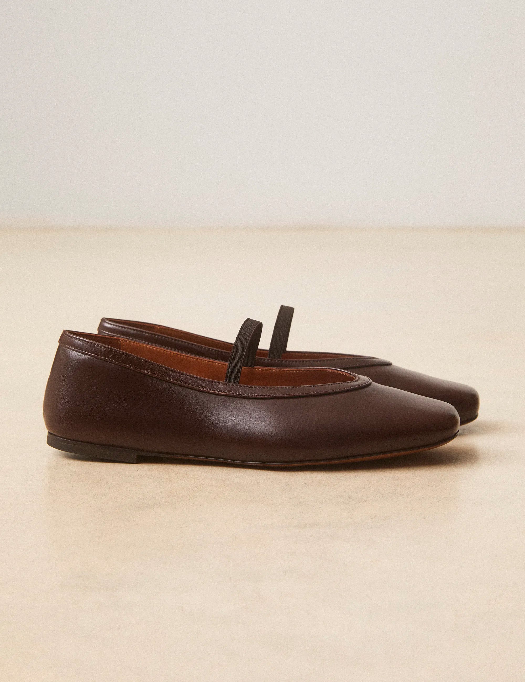 Ballerines Cuir Marron Chocolat - Numéro 136 - Rivecour