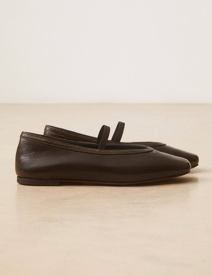 Ballerines Cuir Vernis Kaki - Numéro 136 - Rivecour