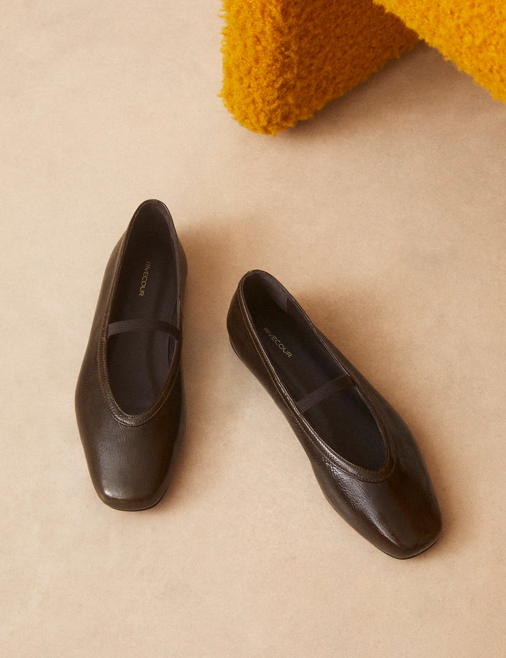 Ballerines Cuir Vernis Kaki - Numéro 136 - Rivecour