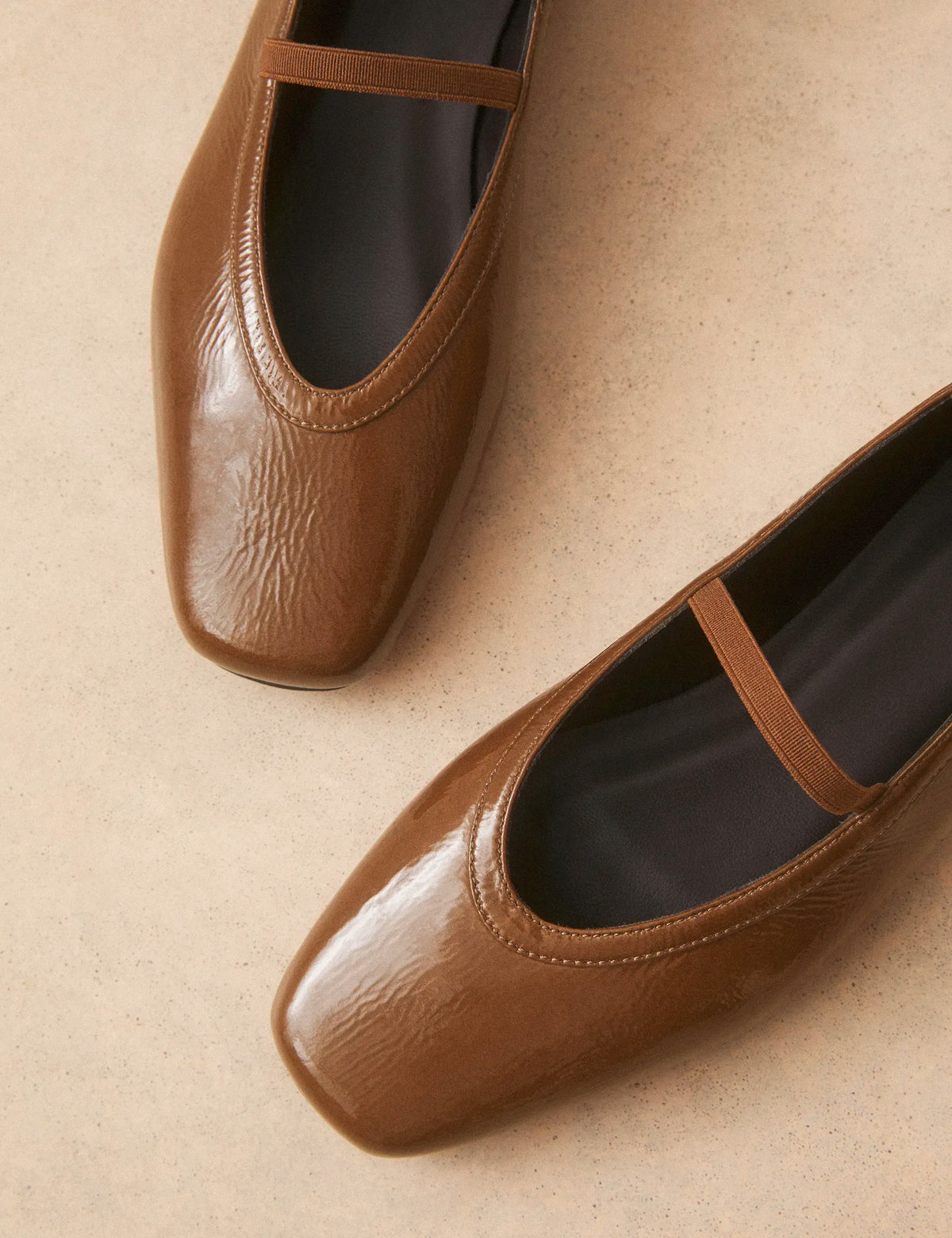 Ballerines Cuir Vernis Brun - Numéro 136 - Rivecour