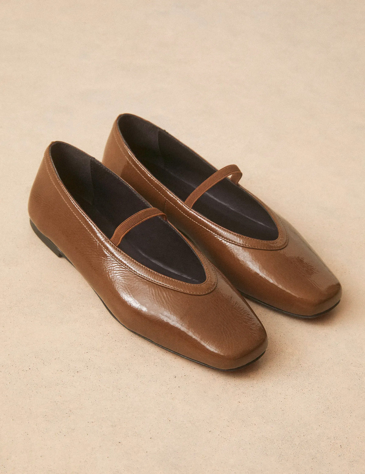 Ballerines Cuir Vernis Brun - Numéro 136 - Rivecour