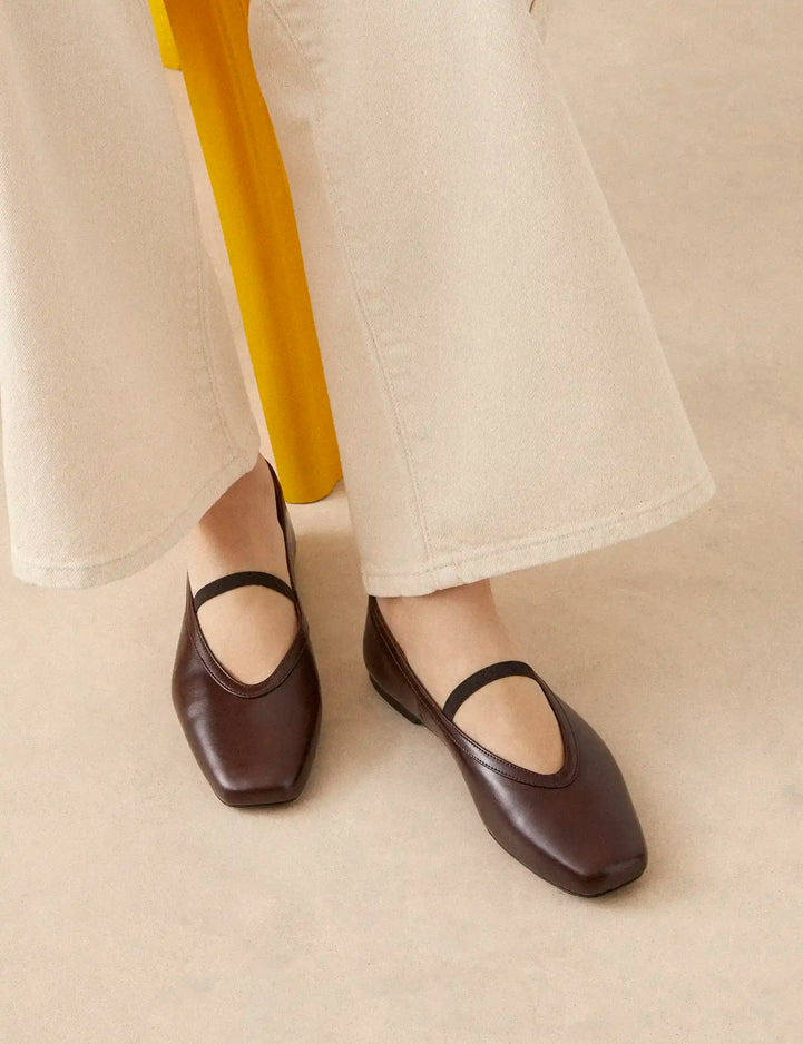 Ballet Flats Leather Ebony - Numéro 136 - Rivecour