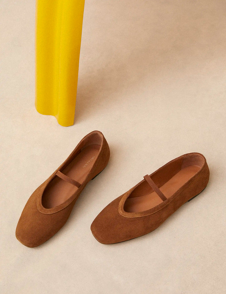 Ballet Flats Suede Cognac - Numéro 136 - Rivecour