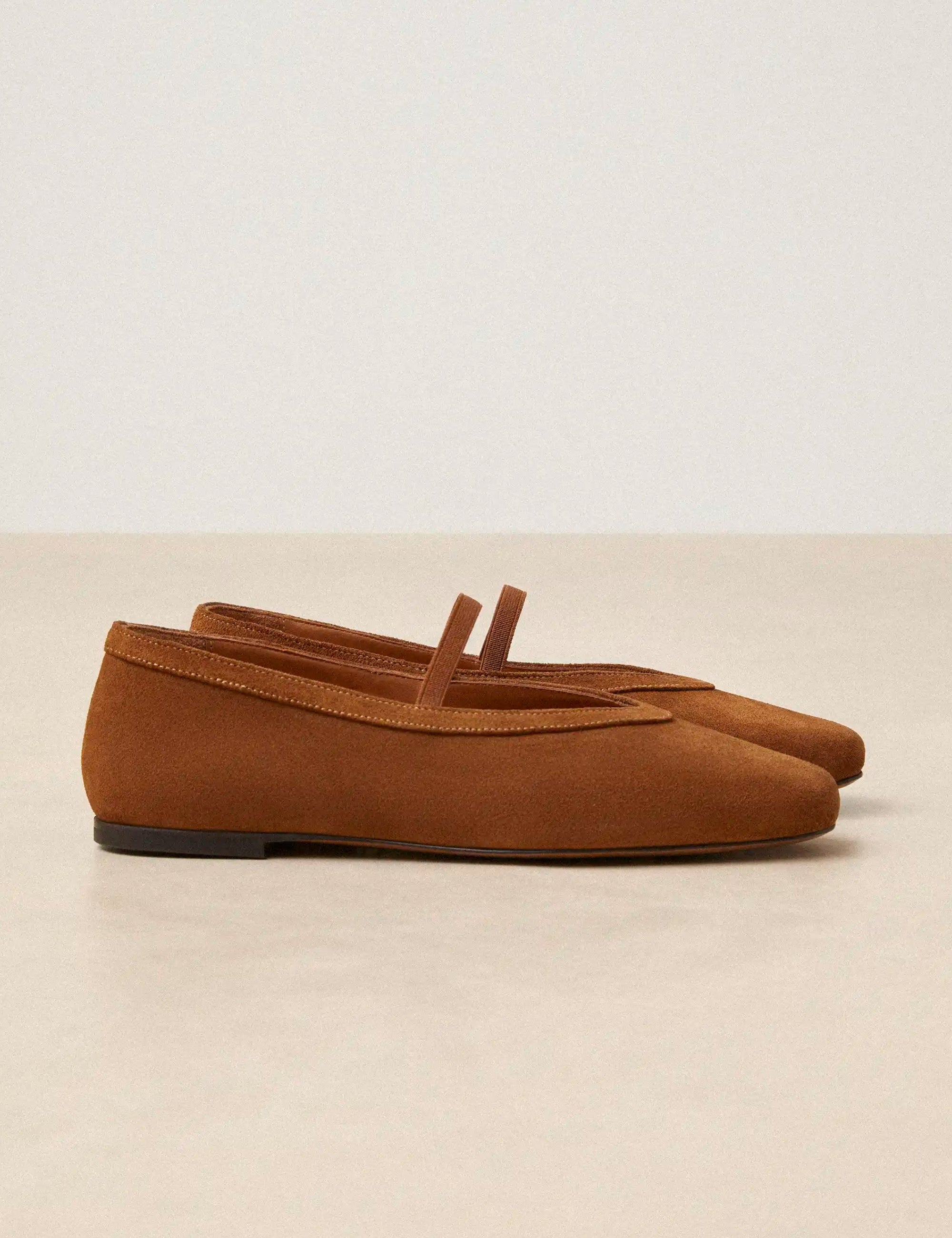 Ballerines Suède Cognac - Numéro 136 - Rivecour