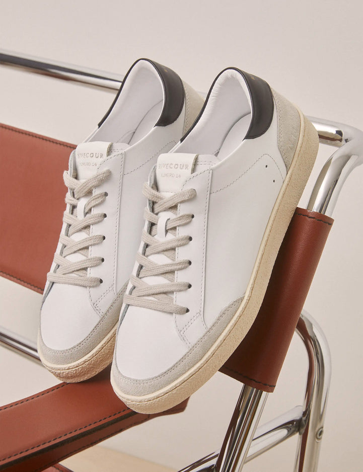 Sneakers Leather White / Black - Numéro 14 - Rivecour