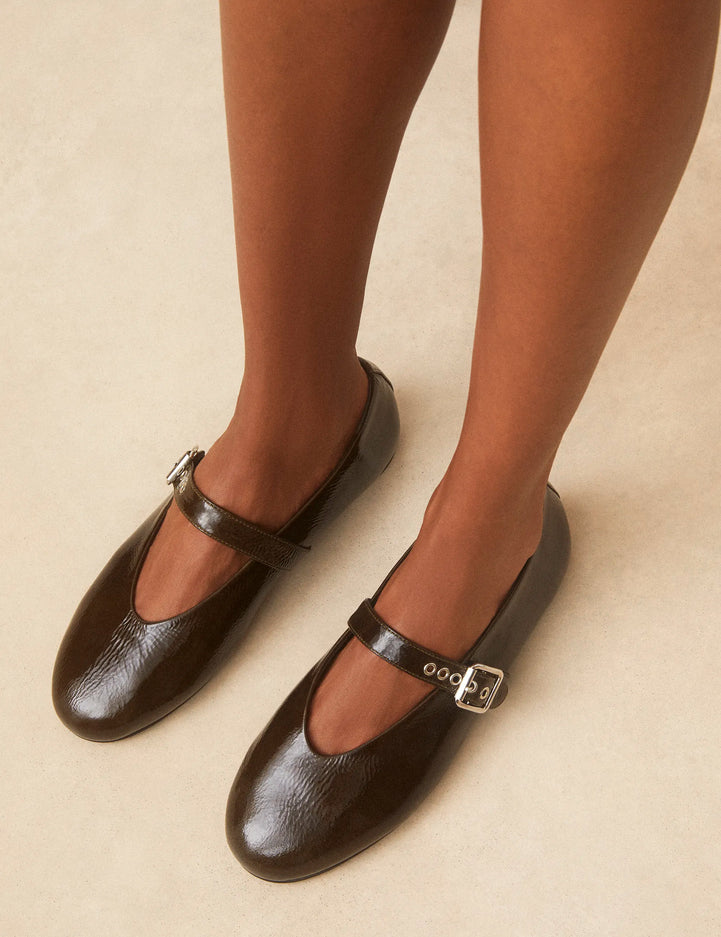 Babies Cuir Vernis Kaki - Numéro 140 - Rivecour