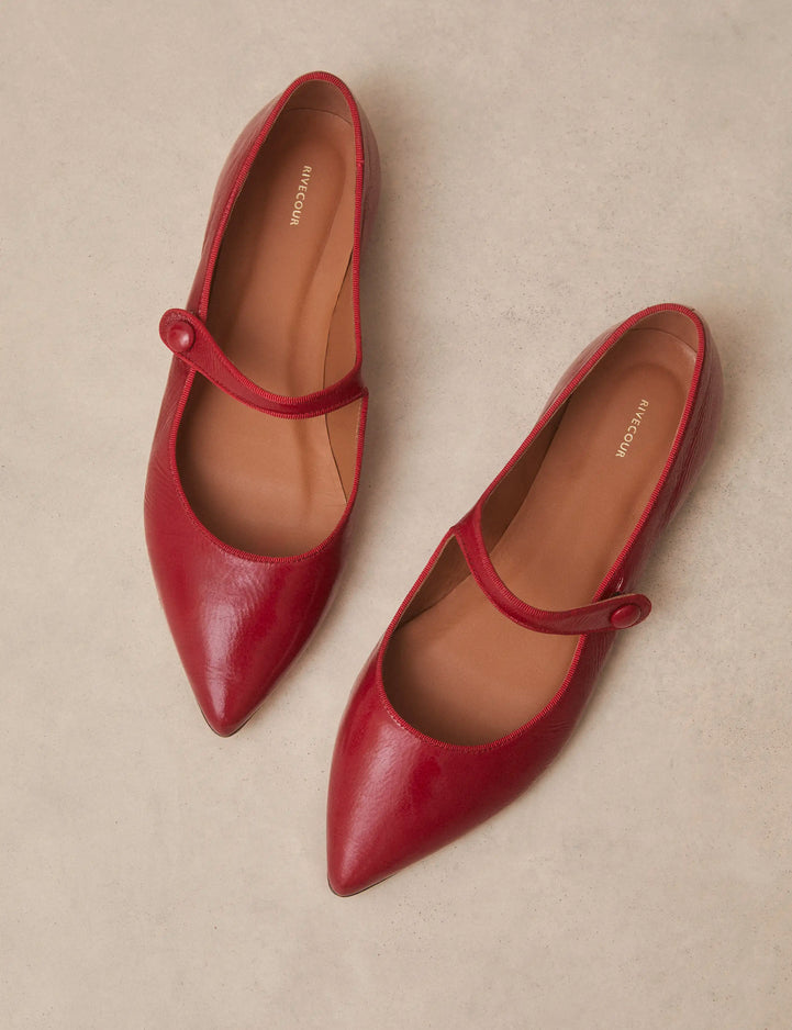 Ballerines Cuir Vernis Rouge - Numéro 144 - Rivecour