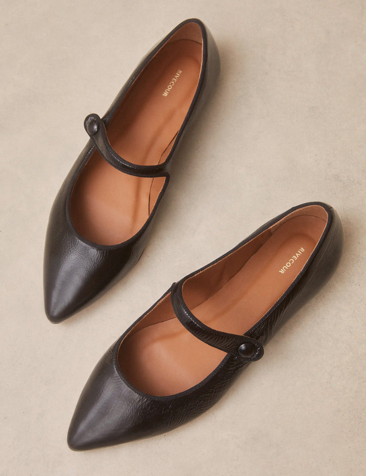 Ballerines Cuir Vernis Noir - Numéro 144 - Rivecour