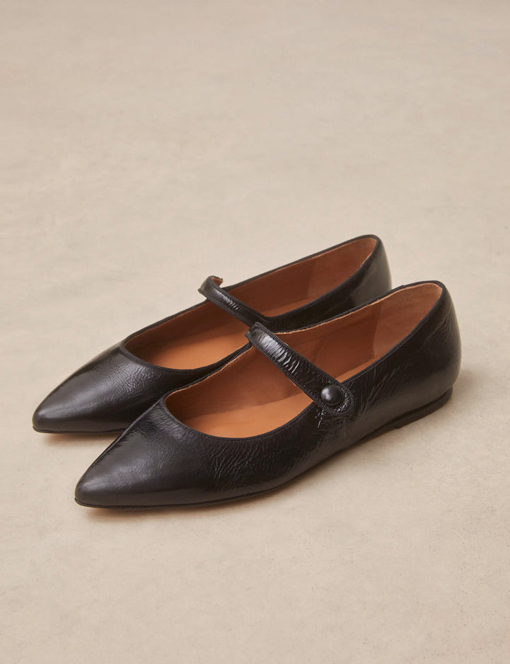 Ballerines Cuir Vernis Noir - Numéro 144 - Rivecour