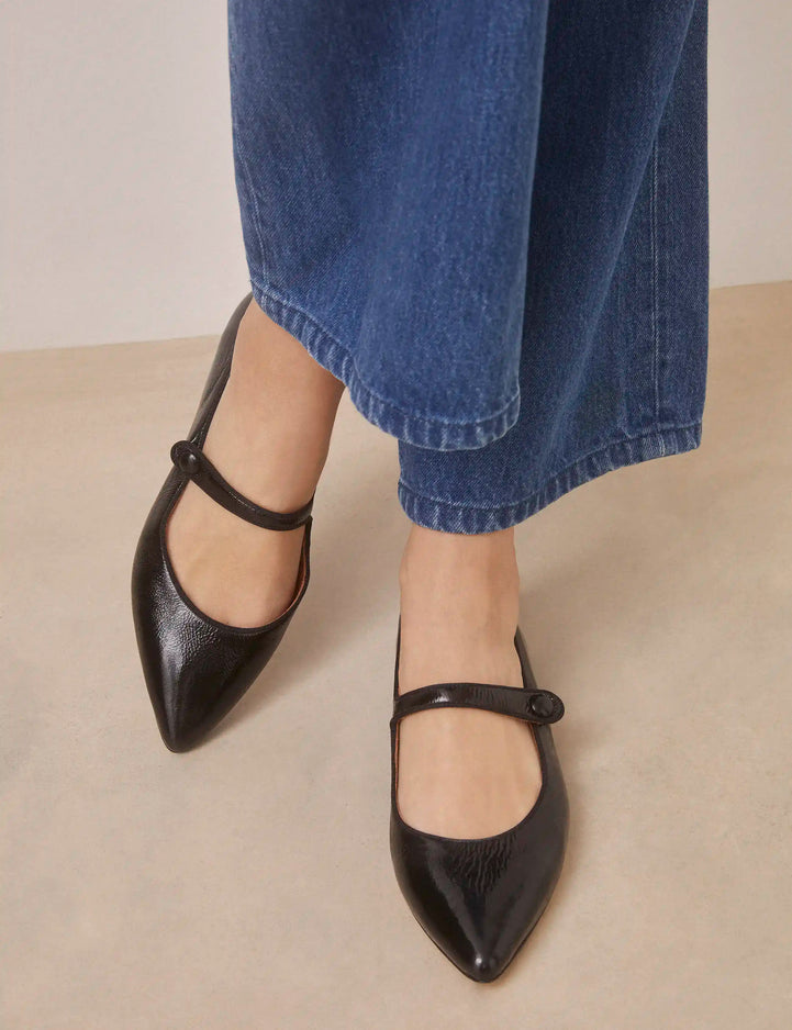Ballerines Cuir Vernis Noir - Numéro 144 - Rivecour