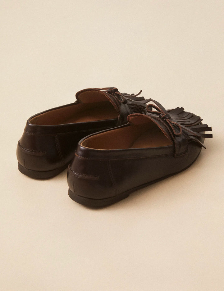 Mocassins Cuir Façon Vintage Marron Chocolat - Numéro 156 - Rivecour