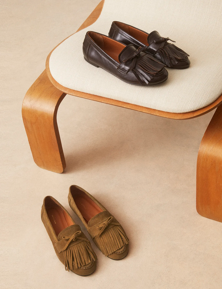 Mocassins Cuir Façon Vintage Marron Chocolat - Numéro 156 - Rivecour