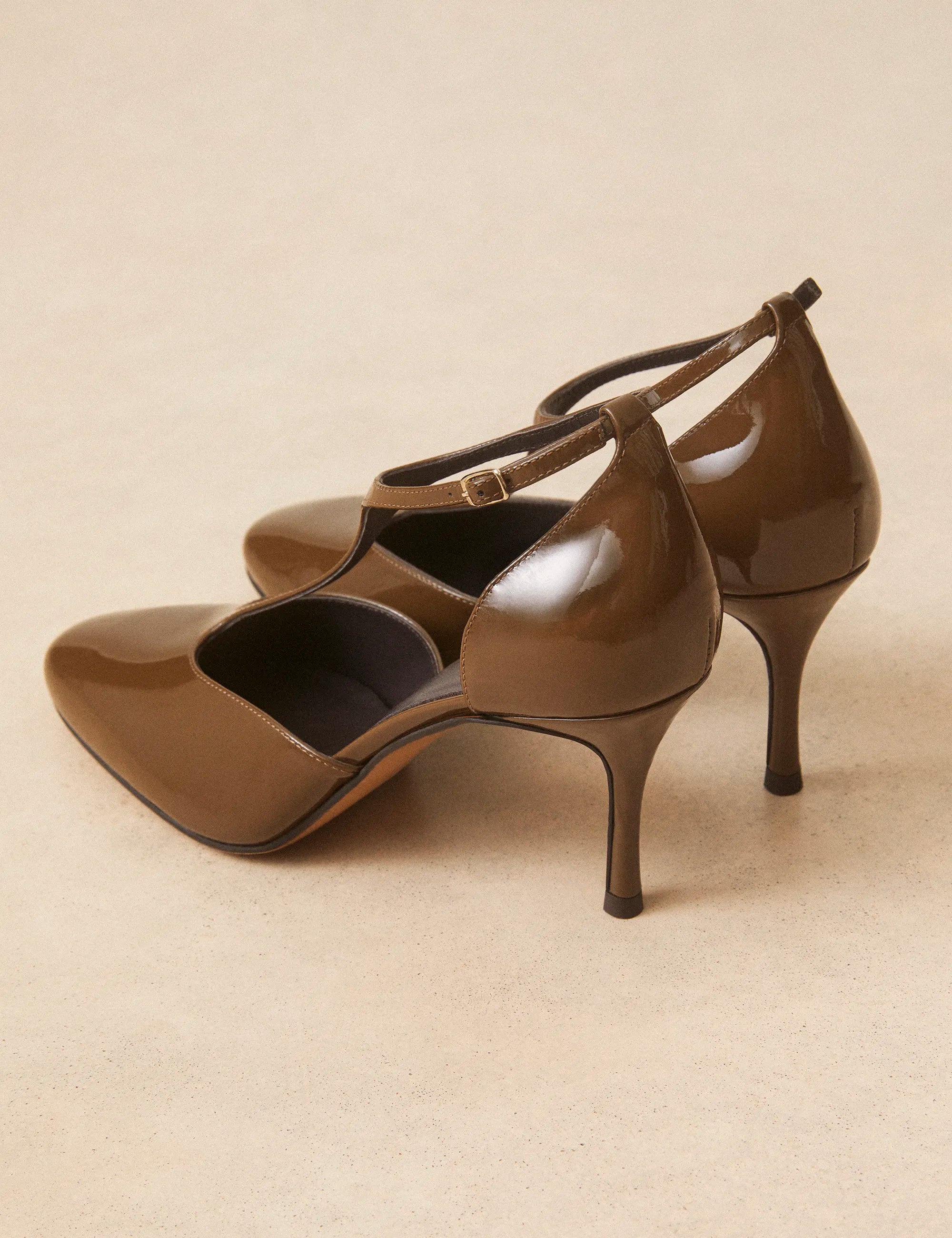 Escarpins Cuir Vernis Kaki - Numéro 176 - Rivecour