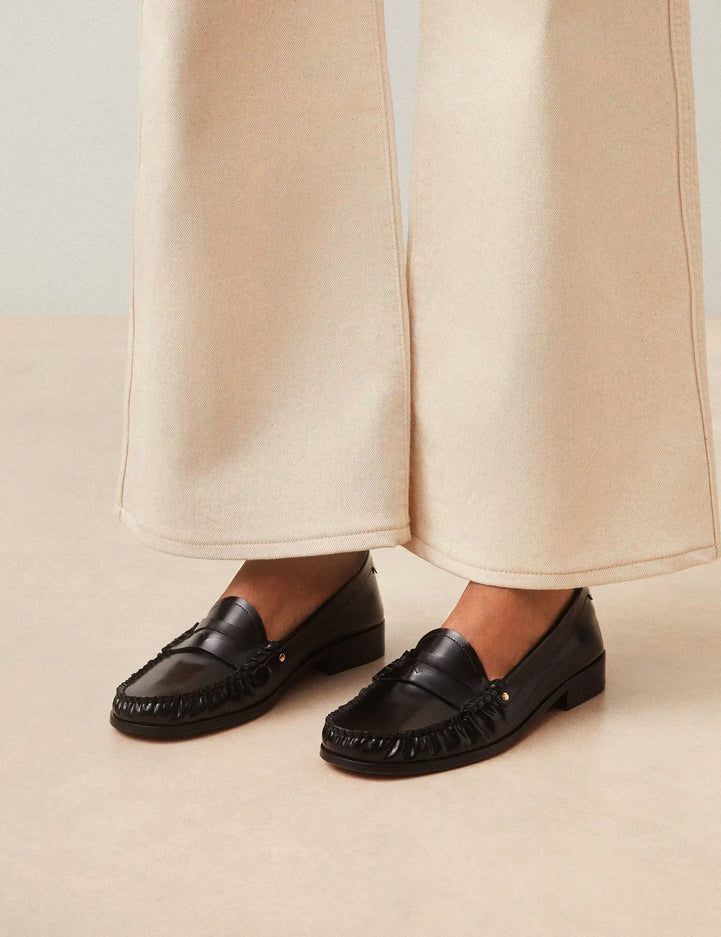Mocassins Cuir Glacé Noir - Numéro 182 - Rivecour