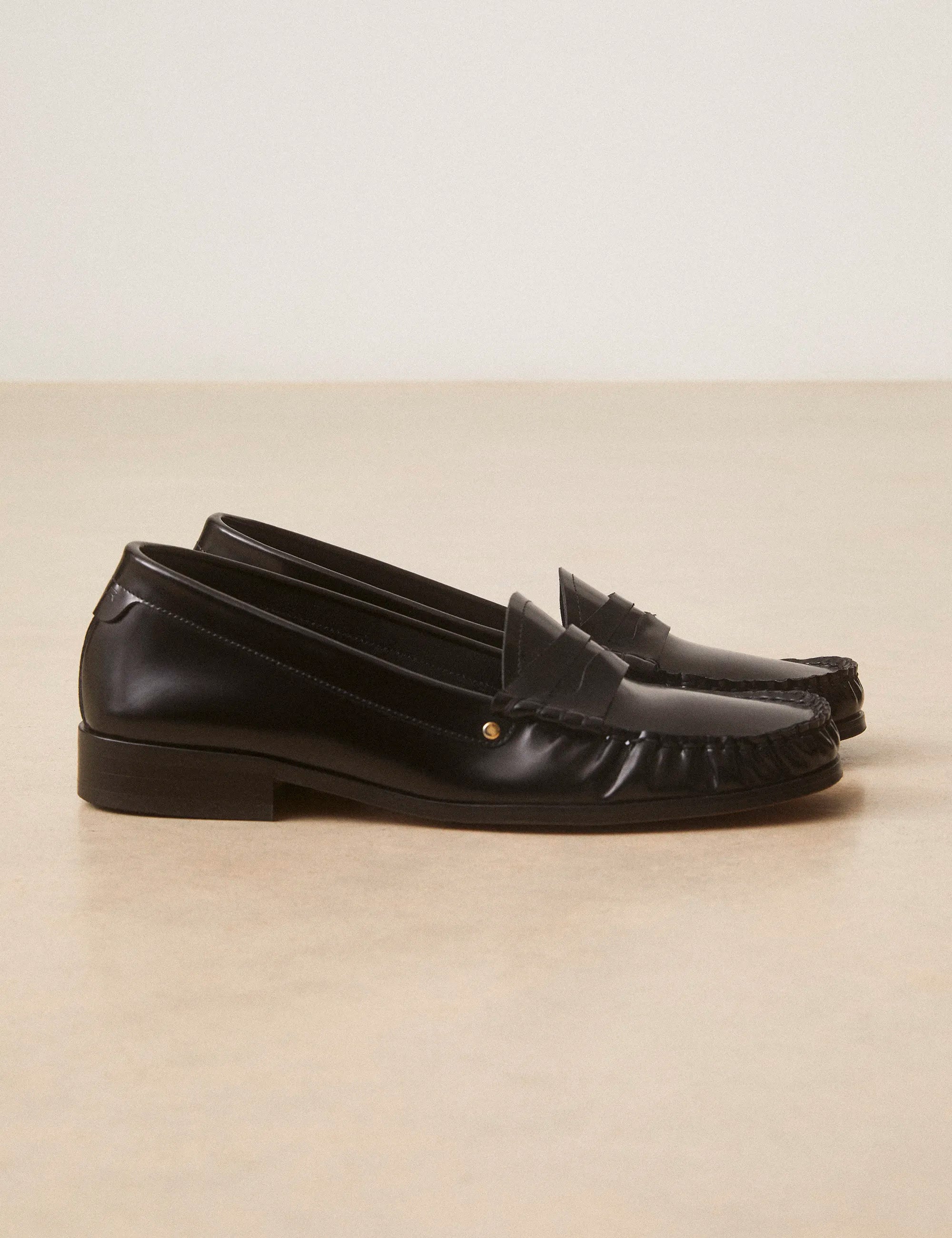 Mocassins Cuir Glacé Noir - Numéro 182 - Rivecour