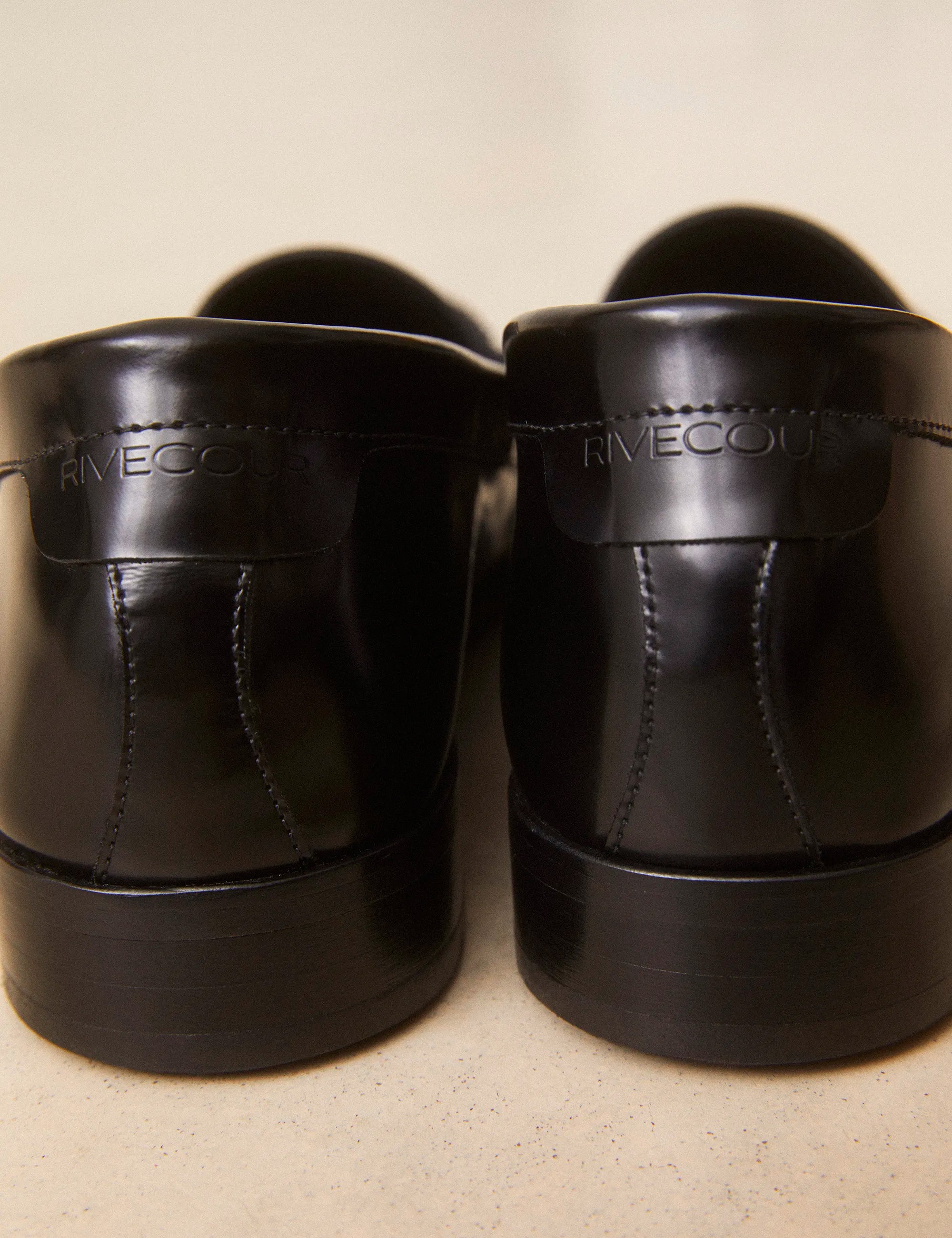 Mocassins Cuir Glacé Noir - Numéro 182 - Rivecour