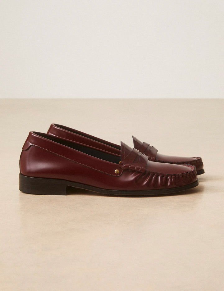 Mocassins Cuir Glacé Bordeaux - Numéro 182 - Rivecour