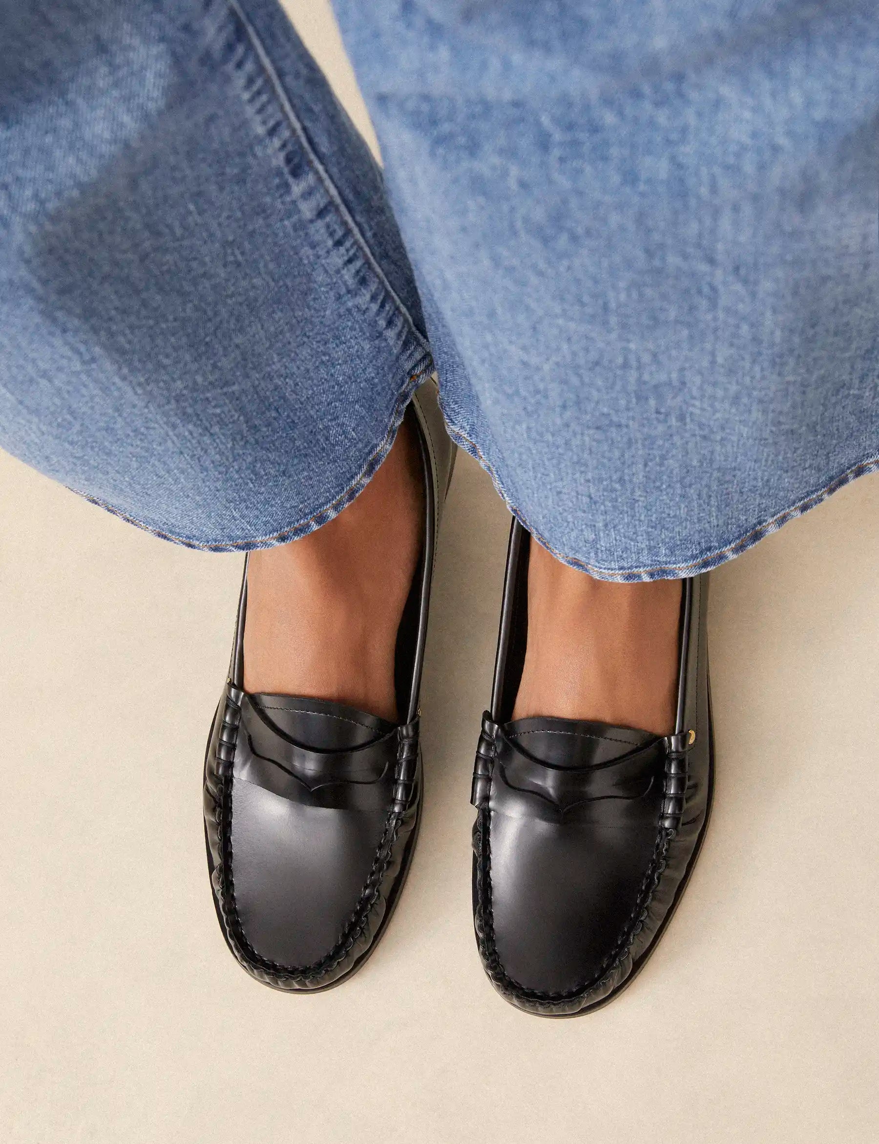 Mocassins Cuir Glacé Noir - Numéro 182 - Rivecour