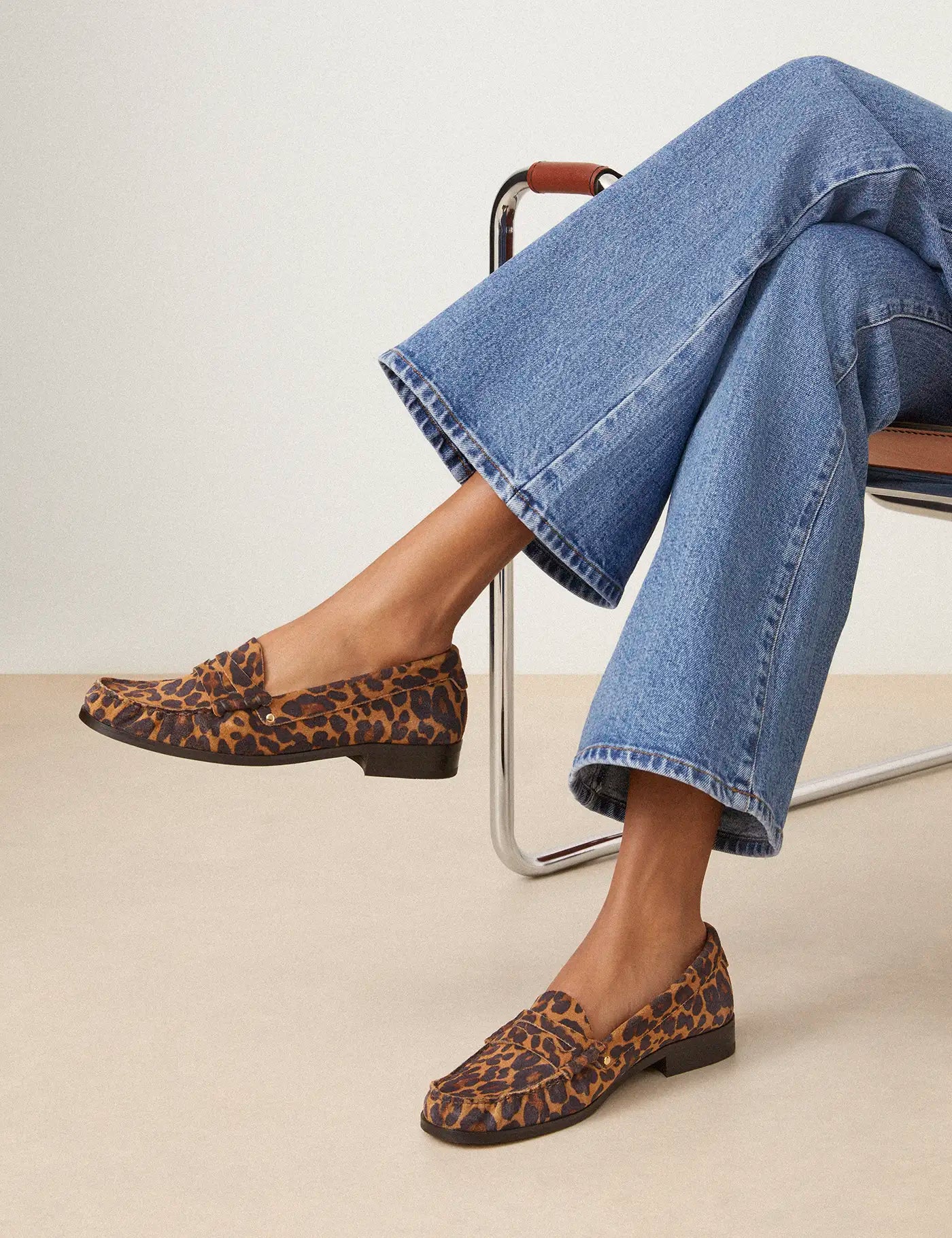 Mocassins Cuir Imprimé Léopard - Numéro 182 - Rivecour