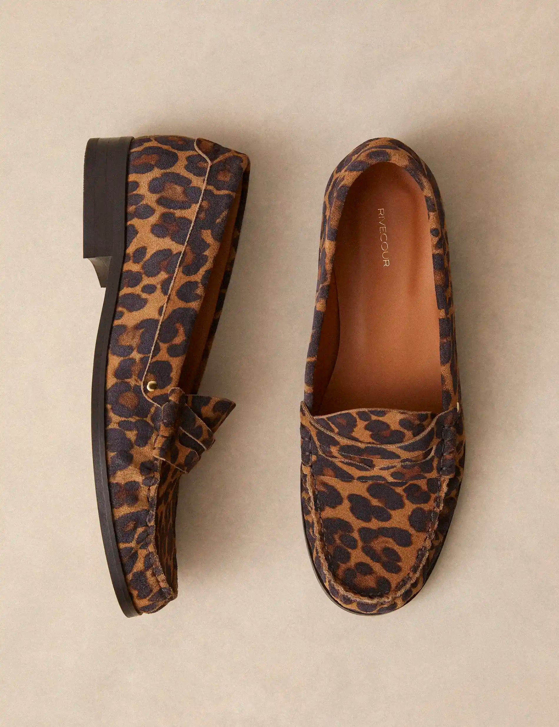 Mocassins Cuir Imprimé Léopard - Numéro 182 - Rivecour loafers-derbies