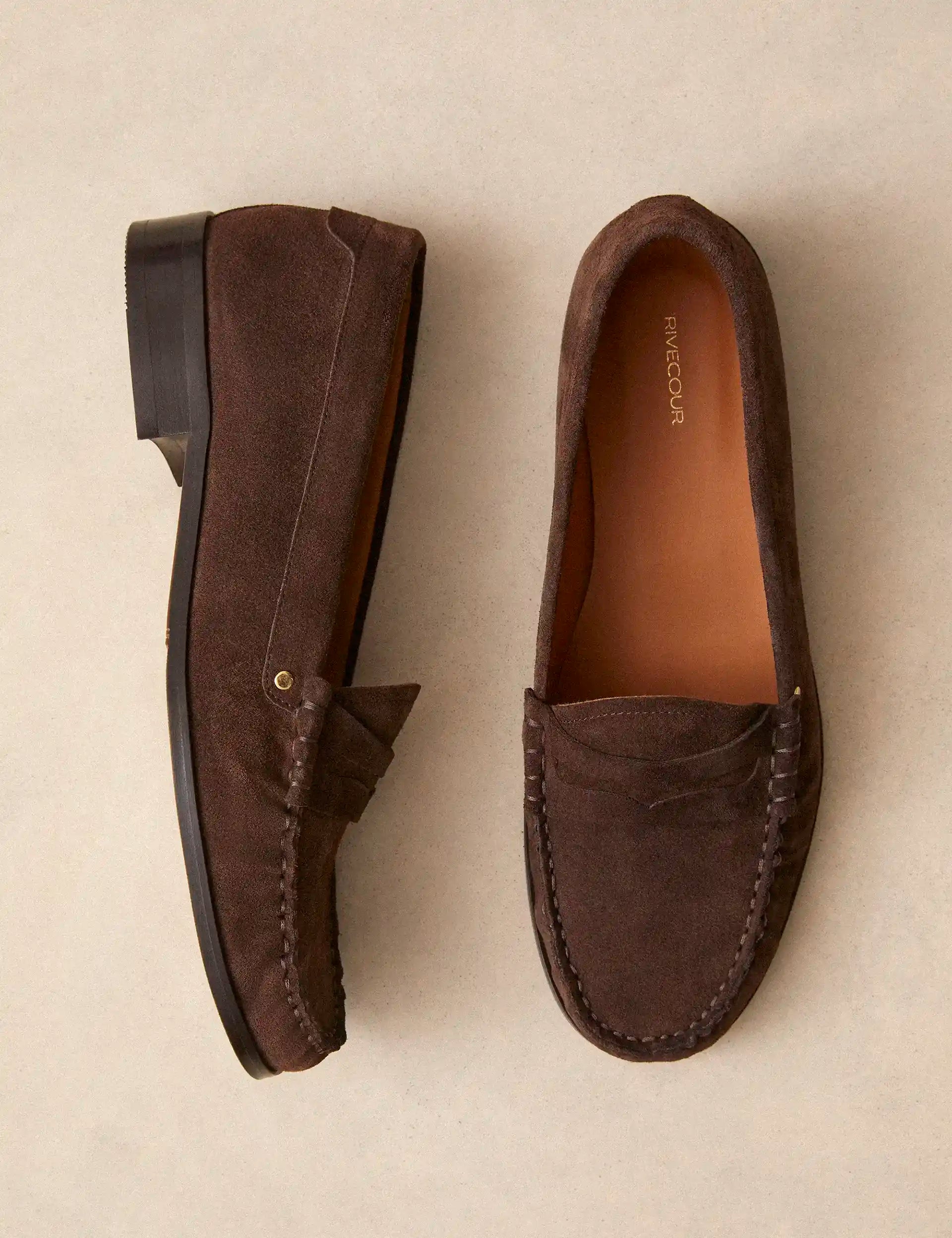 Mocassins Suède Marron - Numéro 182 - Rivecour loafers-derbies