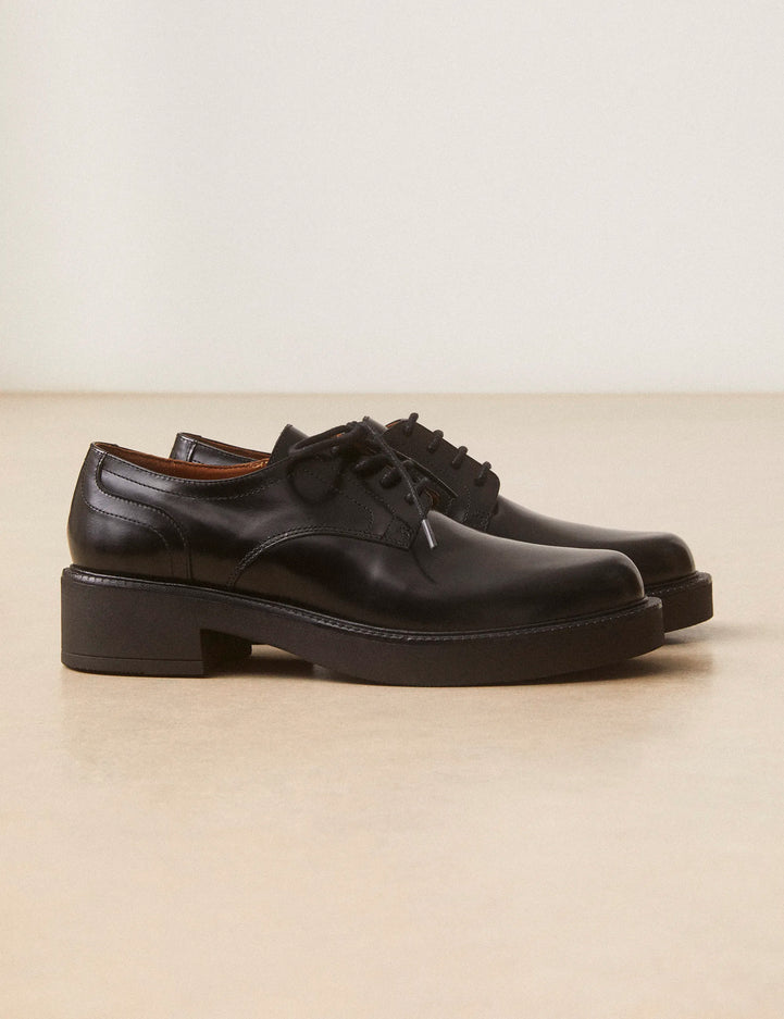 Derbies Cuir Glacé Noir - Numéro 188 - Rivecour