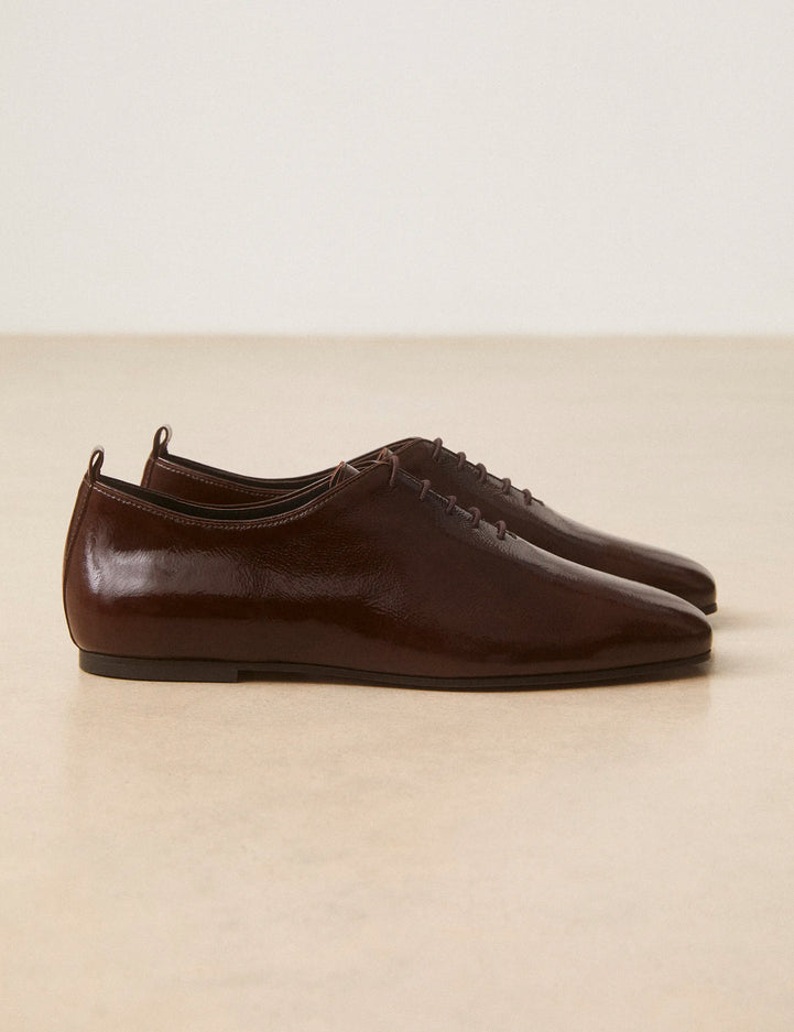 Richelieu Cuir Vernis Marron Chocolat - Numéro 189 - Rivecour
