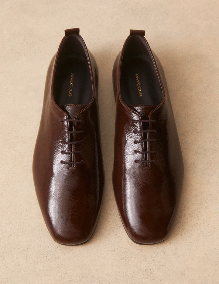 Richelieu Cuir Vernis Marron Chocolat - Numéro 189 - Rivecour