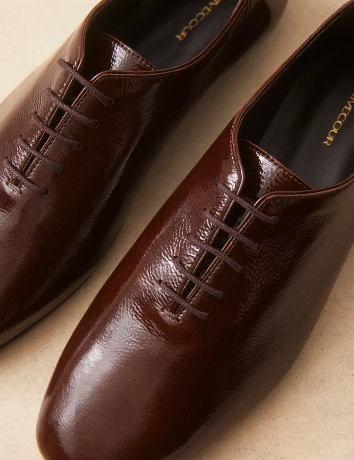Richelieu Cuir Vernis Marron Chocolat - Numéro 189 - Rivecour