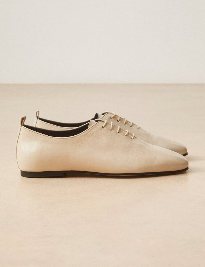 Richelieu Cuir Vernis Blanc Cassé - Numéro 189 - Rivecour