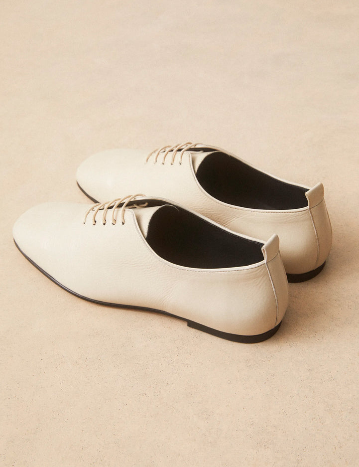 Richelieu Cuir Vernis Blanc Cassé - Numéro 189 - Rivecour