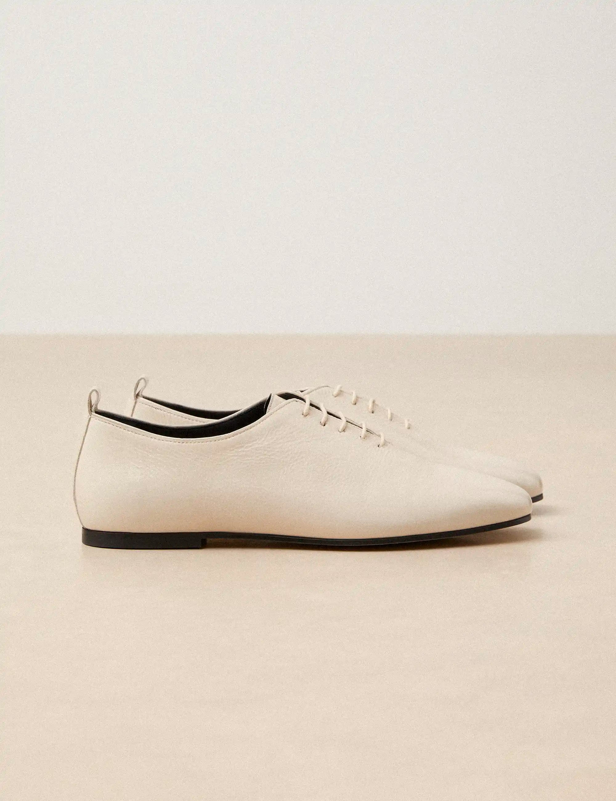 Richelieu Cuir Vernis Blanc Cassé - Numéro 189 - Rivecour