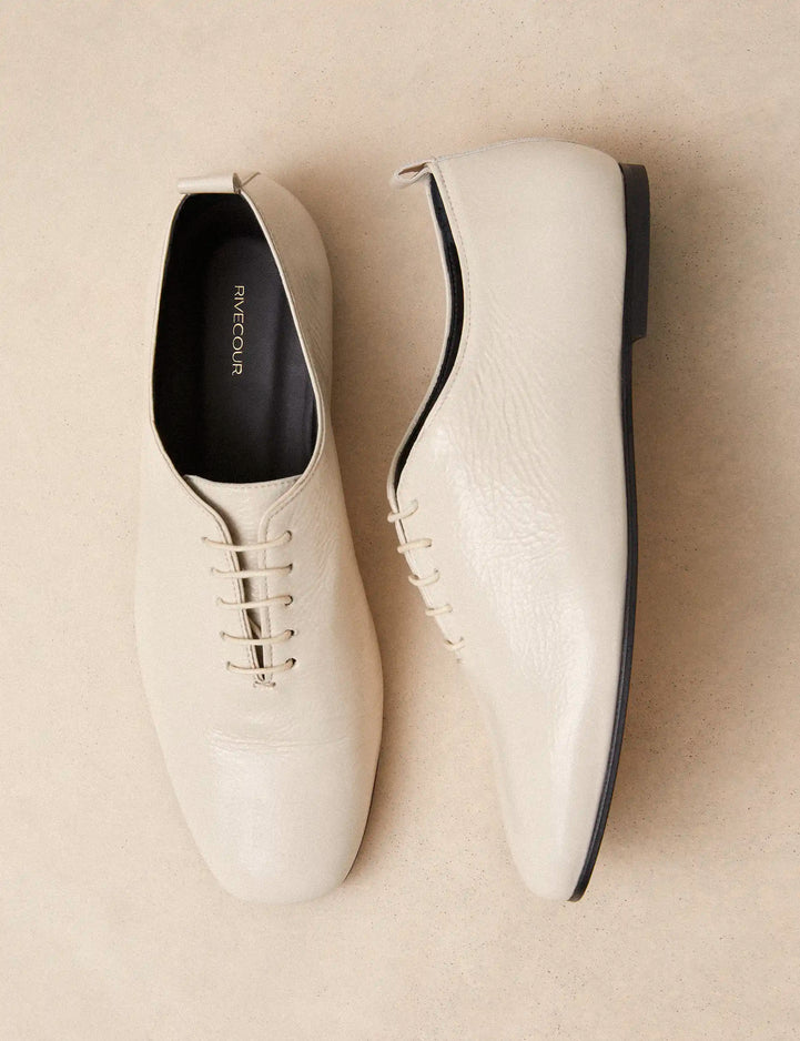 Richelieu Cuir Vernis Blanc Cassé - Numéro 189 - Rivecour