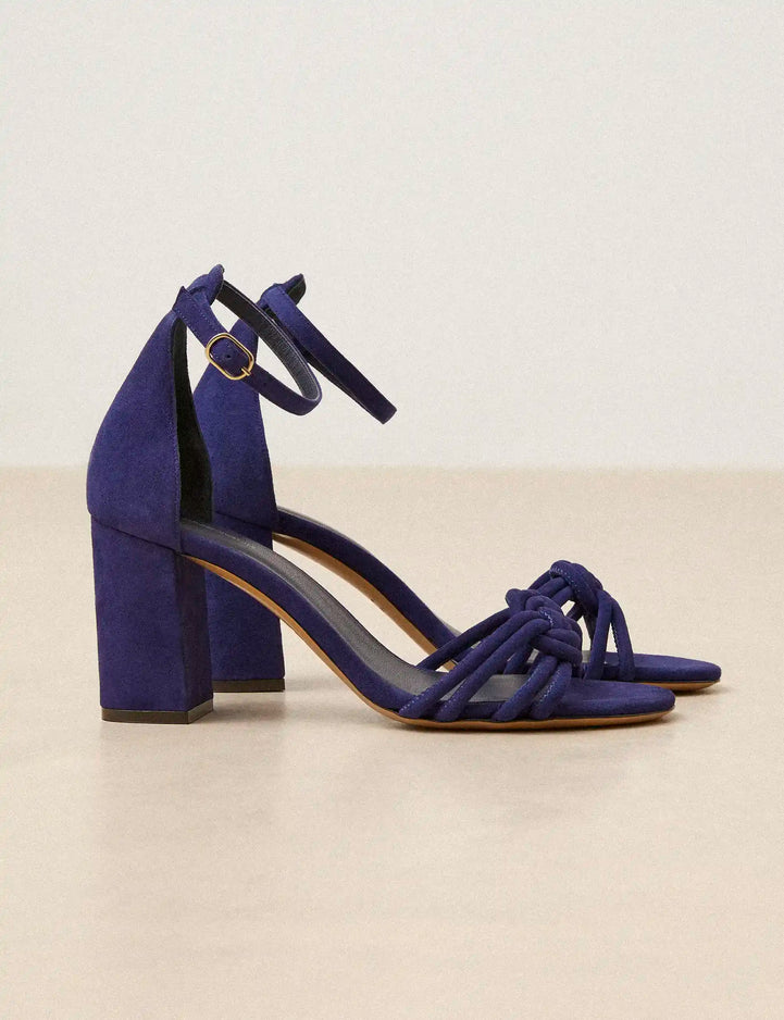 Sandals À Talons Suede Blue Saphir - Numéro 191 - Rivecour
