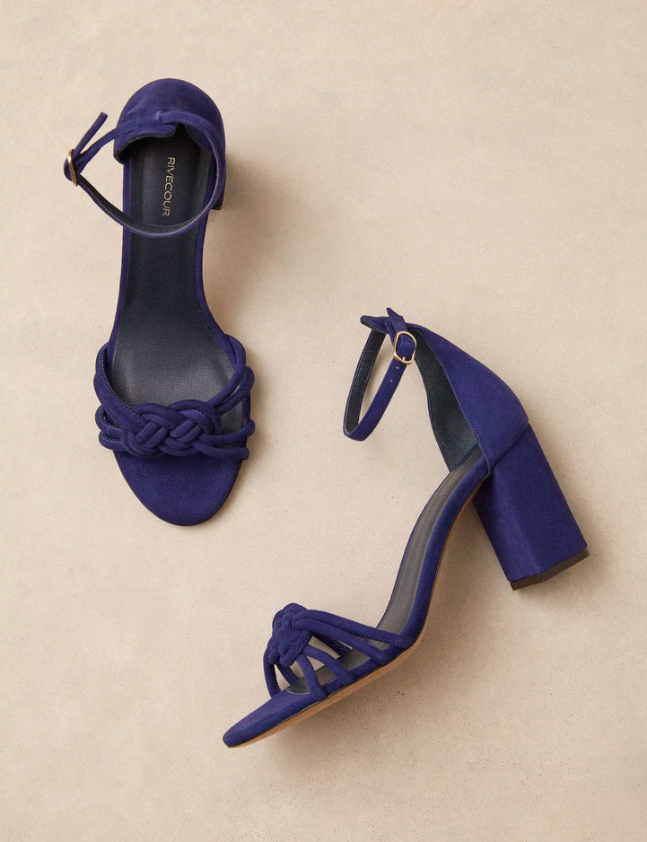 Sandals À Talons Suede Blue Saphir - Numéro 191 - Rivecour