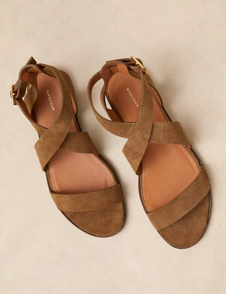 Flat Sandals Suede Bark - Numéro 202 - Rivecour