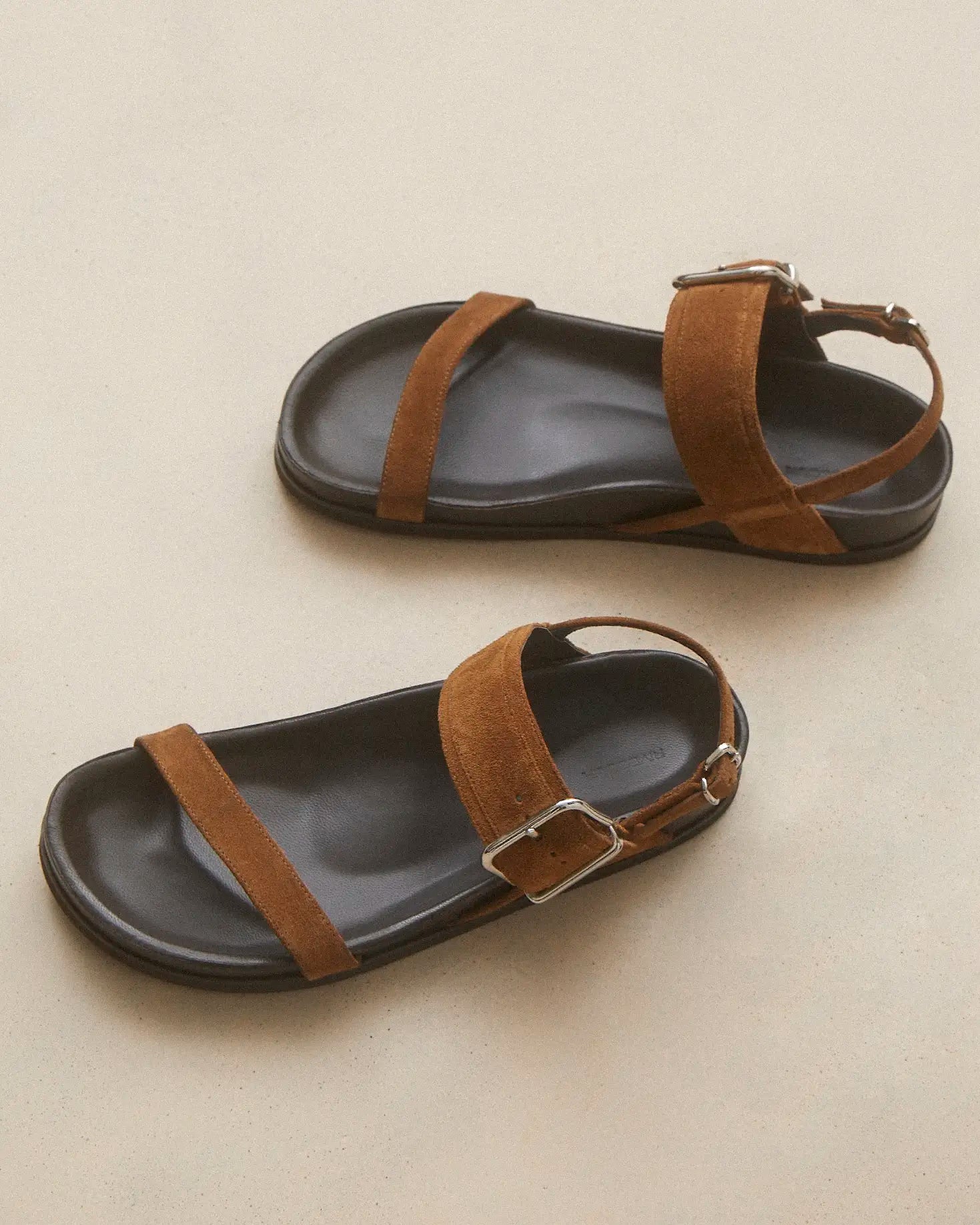 Flat Sandals Suede Cognac - Numéro 218 - Rivecour