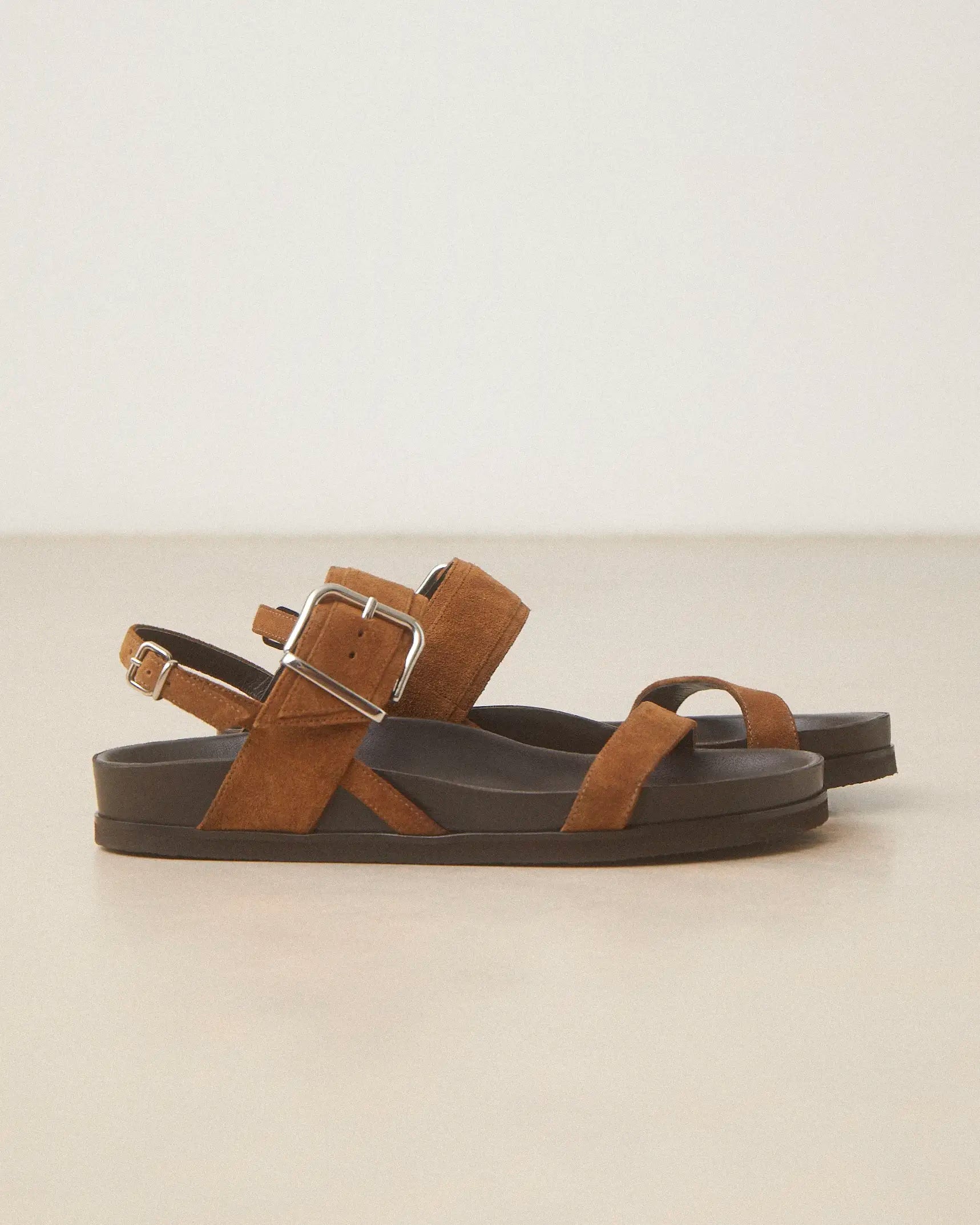 Flat Sandals Suede Cognac - Numéro 218 - Rivecour