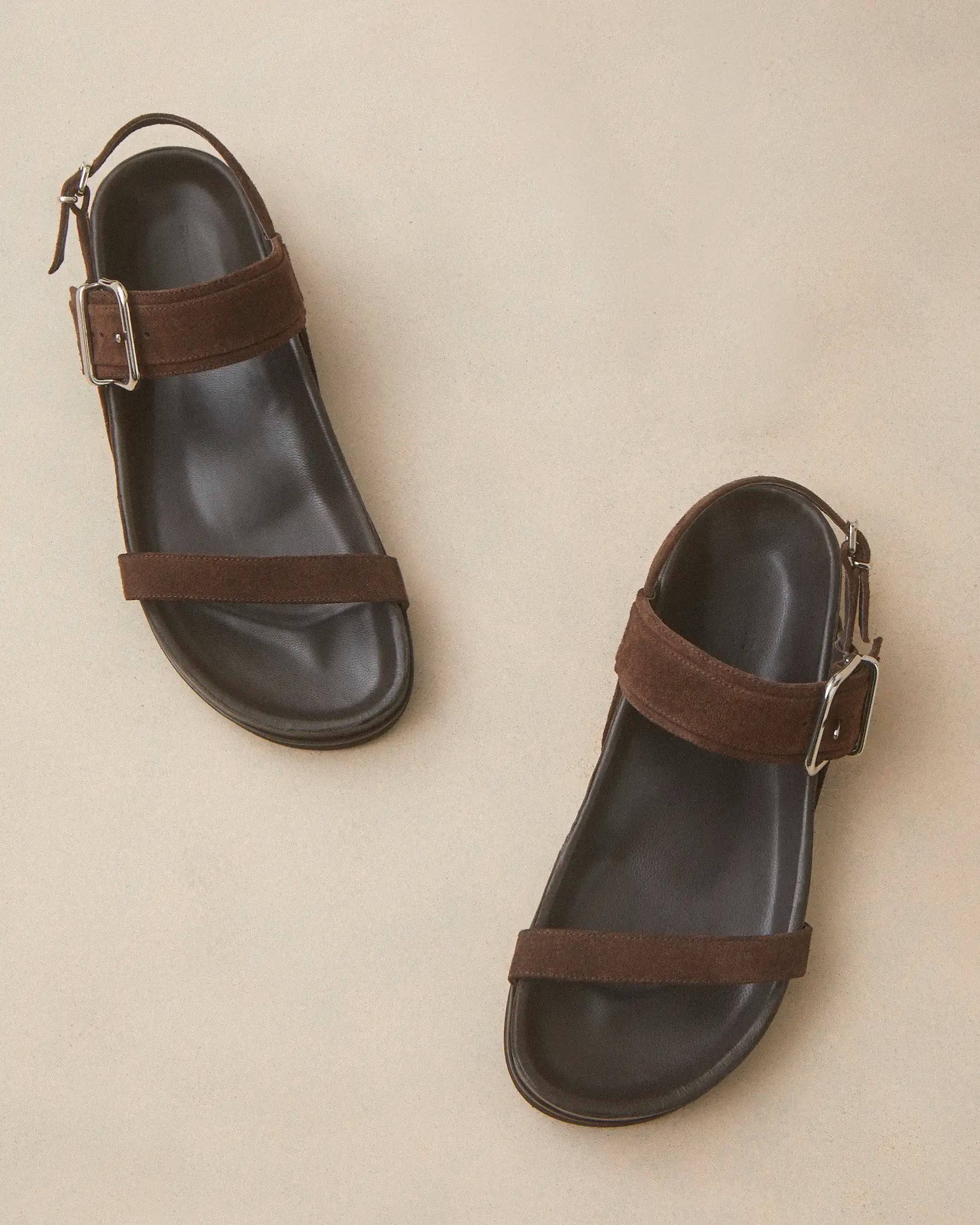 Flat Sandals Suede Brown - Numéro 218 - Rivecour