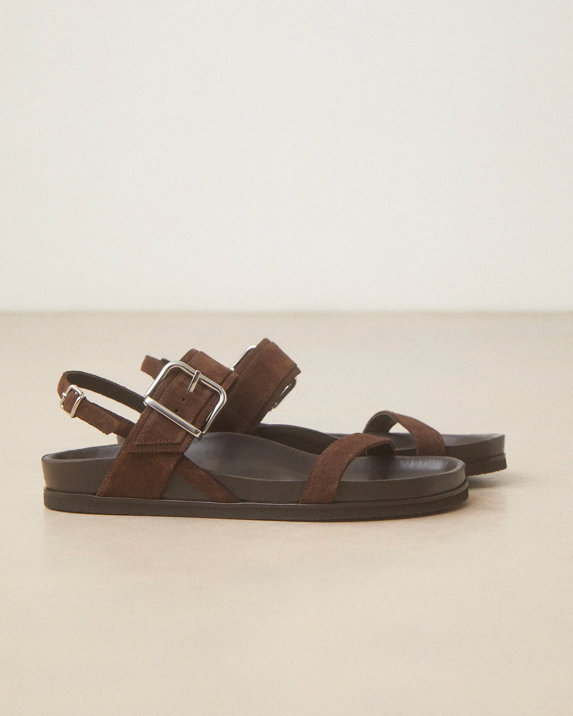 Flat Sandals Suede Brown - Numéro 218 - Rivecour