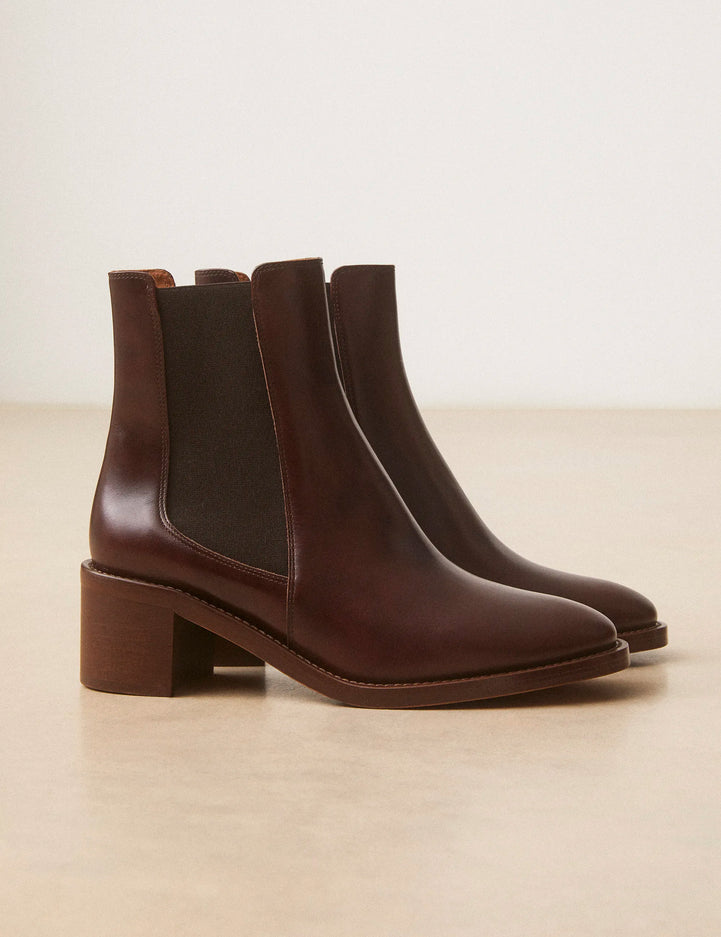 Bottines À Talons Cuir Marron Chocolat - Numéro 289 - Rivecour
