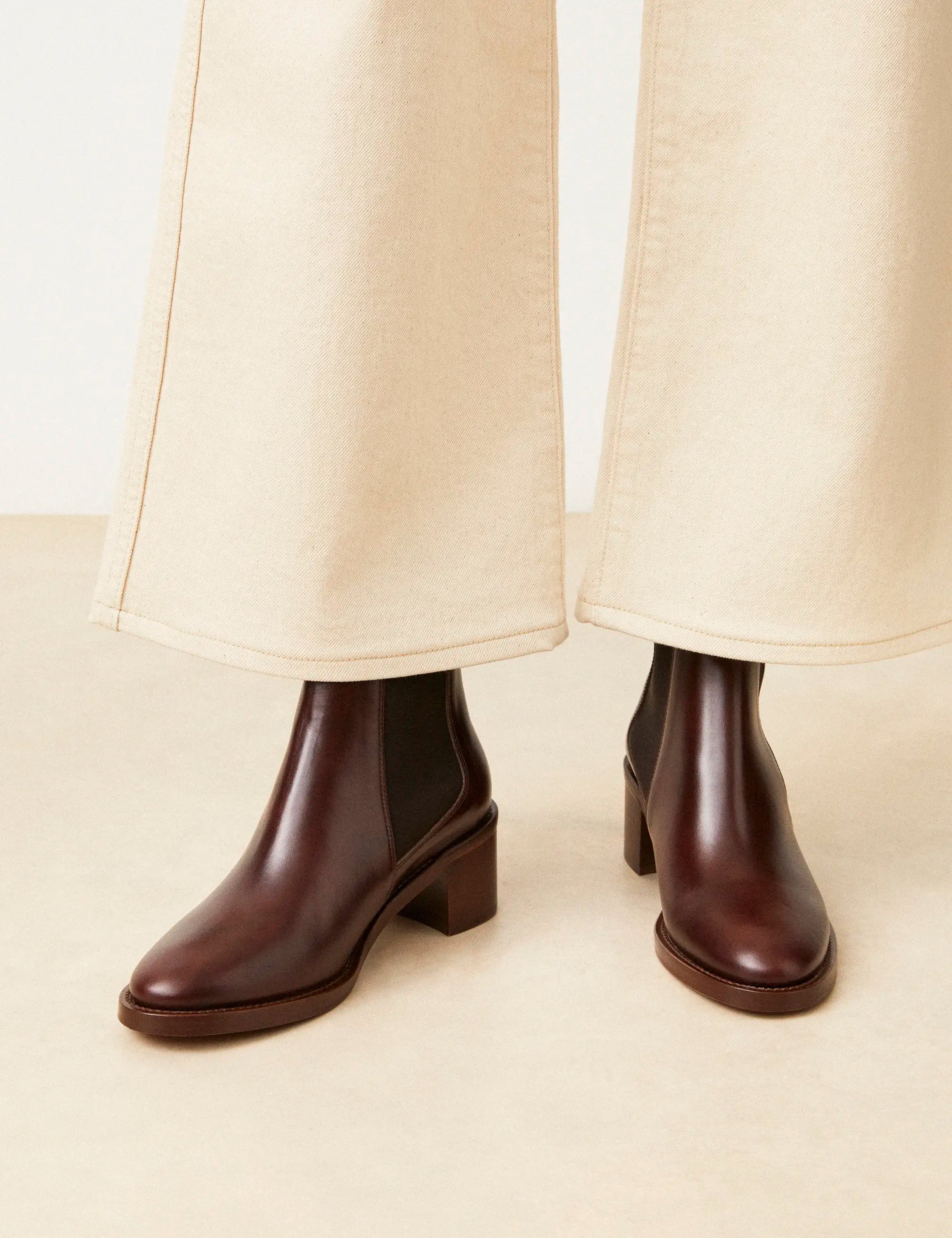Bottines À Talons Cuir Marron Chocolat - Numéro 289 - Rivecour