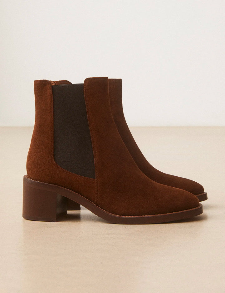 Bottines À Talons Suède Noisette - Numéro 289 - Rivecour