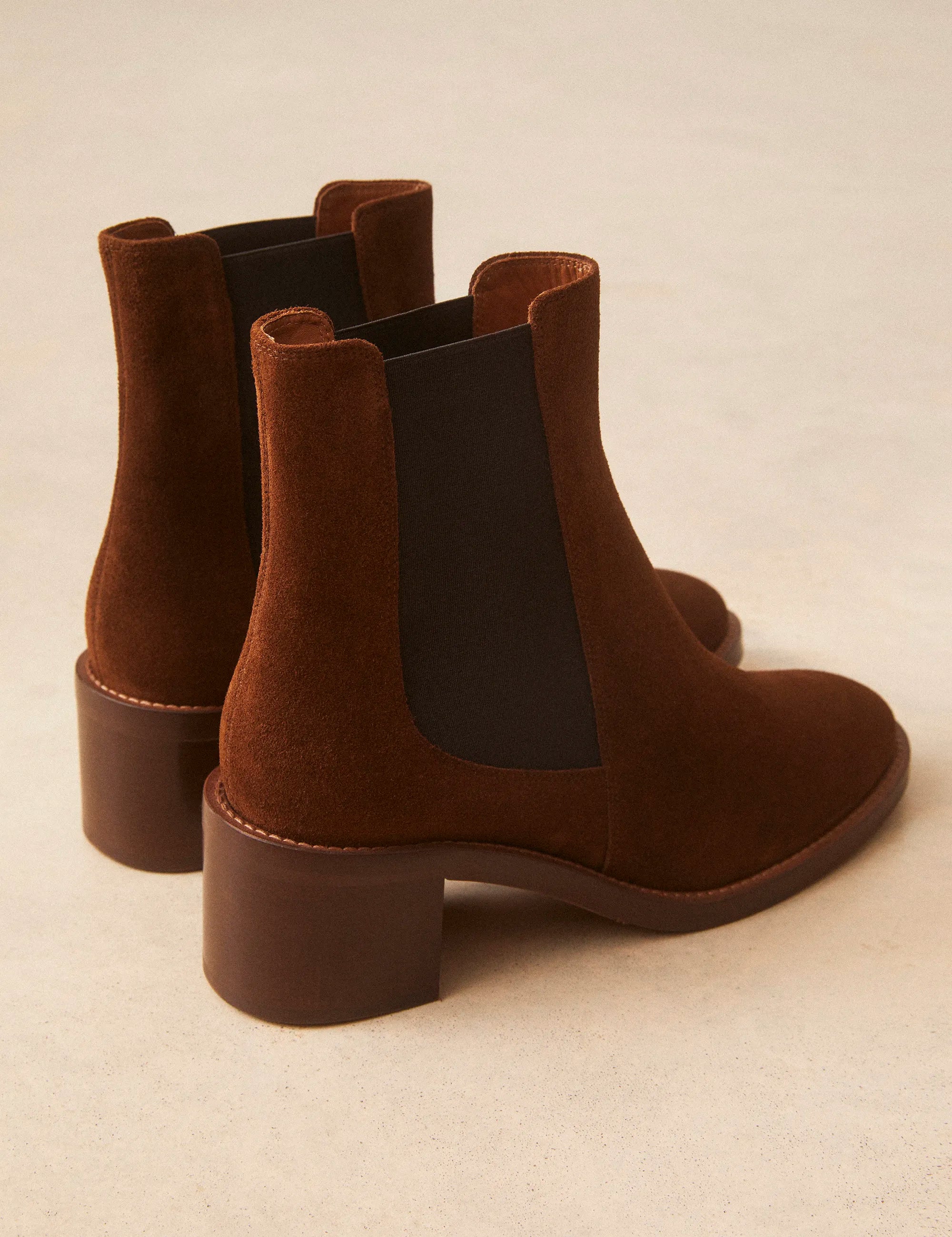 Bottines À Talons Suède Noisette - Numéro 289 - Rivecour